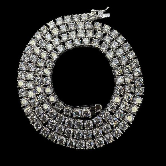 Silver Fashion Tennis Chain -Upgrade Your Look with Sizes from 16.18.20,22 inch - Picture 1 of 1